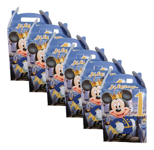 Cajas Dulceras Cumpleaños Mickey Rey Principe 6 Unidades