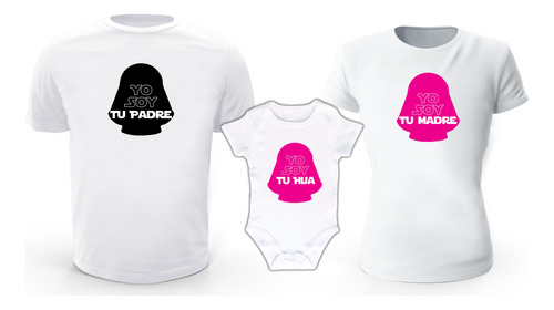 Kit 3 Playeras Familia Vader Star Wars Yo Soy Tu Padre Madre