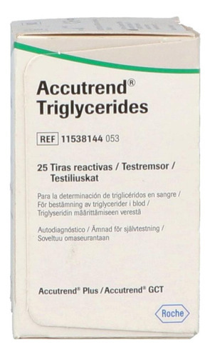 Tiras Reactivas Accutrend Trigliceridos Caja Con 25 Tiras