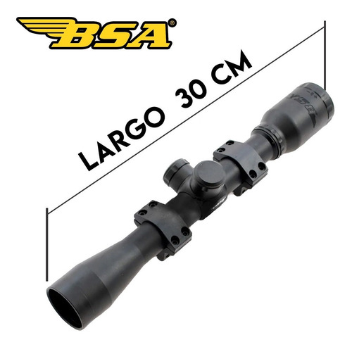 Imagen 5 de 10 de Mira Telescopica Bsa Essencial 4x32 Emd Mildot Anclaje 11 Mm