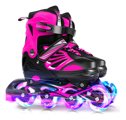 Patines En Línea Ajustables Pulley Youth Light Girls Up Con