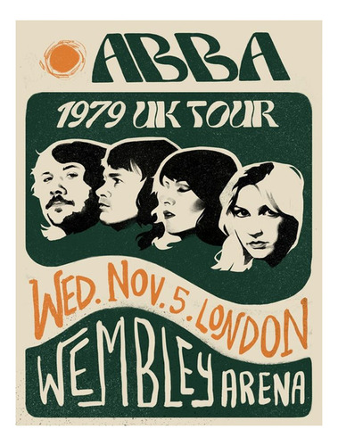 Poster Papel Fotografico Abba Cartel Uk Tour Musica 40x80