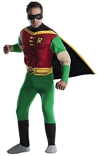 Dc Comics Deluxe Músculo Del Pecho Traje Adulto Robin, Grand