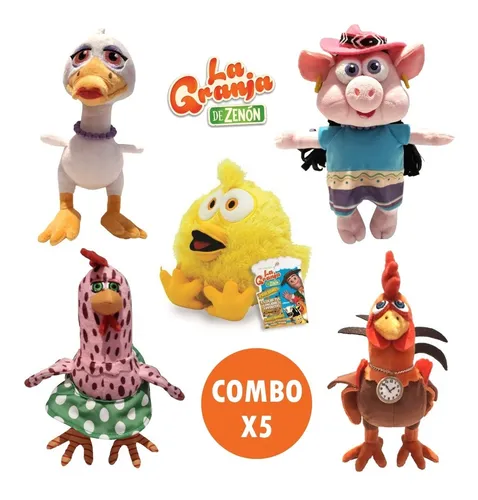 Combo X5 Peluches Musicales Granja Zenon Original Mundomania