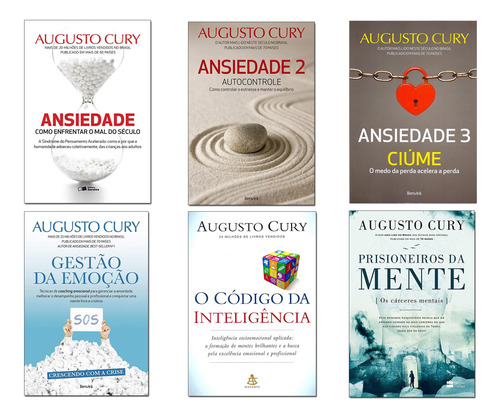 6 Livros Augusto Cury Ansiedade Código Inteligência Gestão