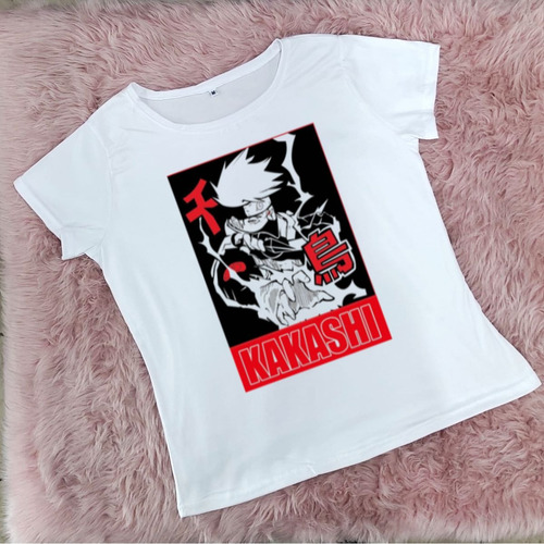 Blusa Playera Mujer Anime Blanca Extra Kakashi Naruto Chidor