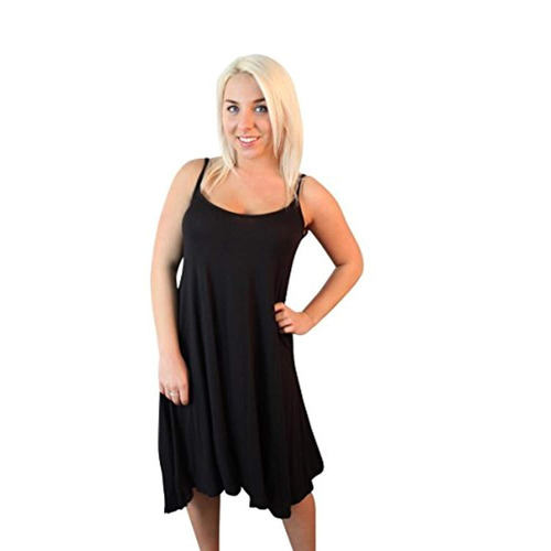 Forever Mujeres Plain Viscose Jersey Hanky Swing Dress