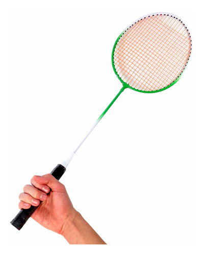 2 Raquetes De Badminton Verde E Branco Com Bolsa Raqueteira