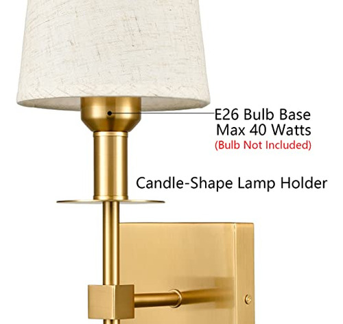 Lámpara Pared Teenyo Oro Set 2 Sconces - Baño, Dormitorio,