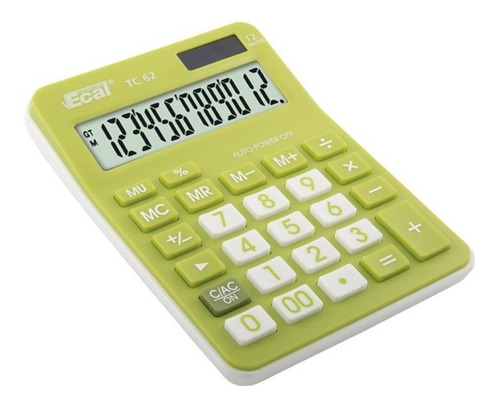 Calculadora Ecal Mediana Tc 62 12 Digitos Verde