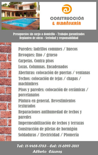 Servicio De Albañilería Y Construcción