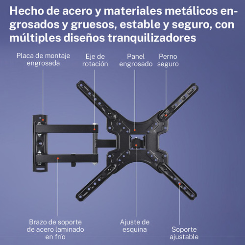 Soporte De Monitor Tv Pantallas De 14 A60 Pulgada Máx 45kg Negro Mejora El Efecto De Pesaje Para Un Mejor Y Sólido, Aomu