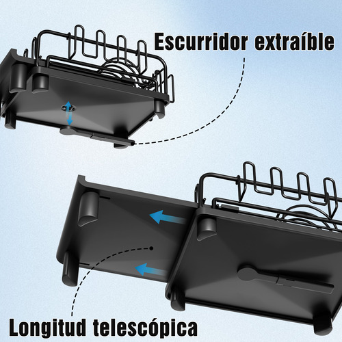 Escurridor Para Trastes Platos Fregadero Inoxidable Drenaje