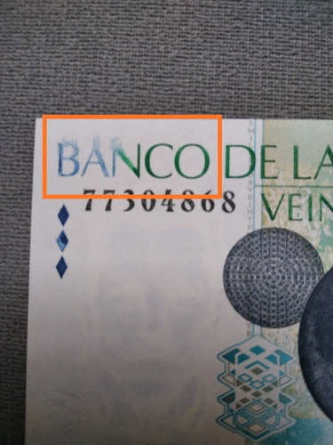 Billete De 20000 Pesos Con Error De Impresión 