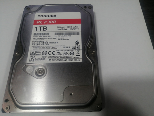 Disco Duro Interno  Toshiba  1tb Sata  3.5 Ref P300