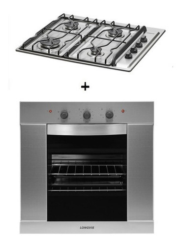 Imagen 1 de 4 de Combo13 Longvie Horno He1900xf + Anafe A2600xf