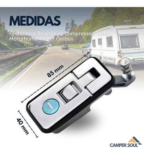 Fechadura Bagageiro Compressao Tulha Motorhome Trailr Onibus