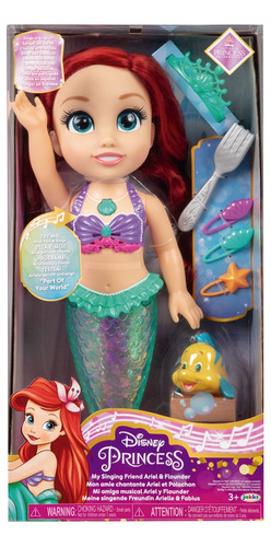 Boneca Princesa Disney Ariel Musical Com Som E Luz Multikids