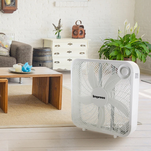 Impress Ventilador Caja Potente 20 Pulgadas 3 Velocidades Cantidad De Aspas 5 Estructura Blanco Aspas Blanco Diámetro 20 Material De Las Aspas Plástico