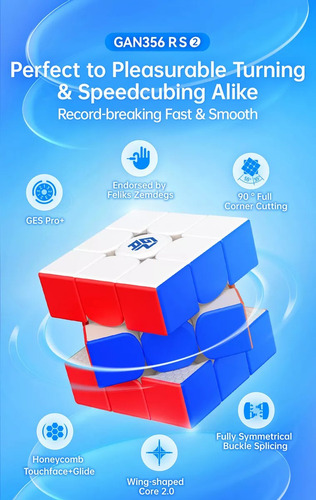 Gan 356RS 2 Cubo Mágico 3x3x3 Profesional Juguetes Lubricado