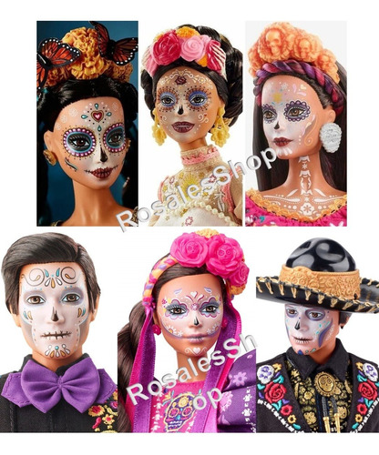 Set Barbie Día De Muertos 2019, 2020, 2021 + Ken, 2022 + Ken