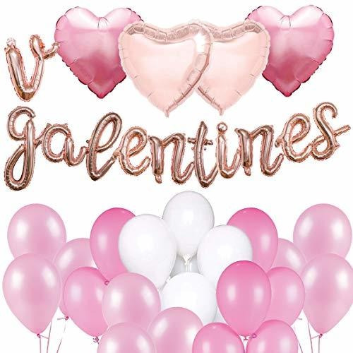 Arreglo De Globos Para El Día De San Valentín O Galentines D