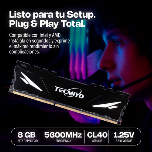 Memoria Ram Gamer 8gb Ddr5 5600mhz Tecmiyo Para Pc