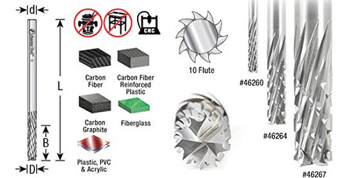 Amana Tool - 46268 Fresa Carburo Sólido Cnc Corte Espiral
