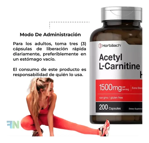 acetyl l carnitina peru Acetyl L- Carnitine Carnitina 1500mg 200 Capsulas Horbaach