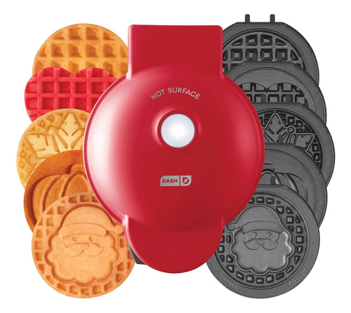 Dash - Multimaker - Wafflera Con 6 Placas Intercam - Navidad