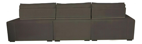 Sofá Retrátil e Reclinável 3,82m com Molas Ensacadas Cama Inbox Gold Tecido Suede Velusoft Café