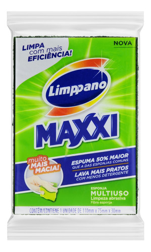 Esponja Limppano Maxxi Multiuso Limpeza Abrasiva verde