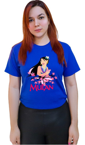 Polera Dama Estampada 100%algodon Diseño Mulan 299