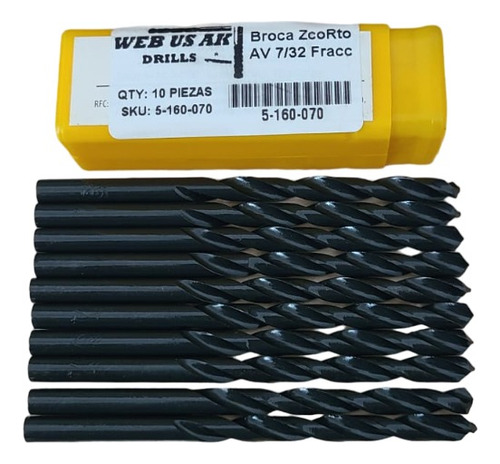 Broca Para Metal Alaska Zcorto Av Ml85 7/32 10 Pzs 