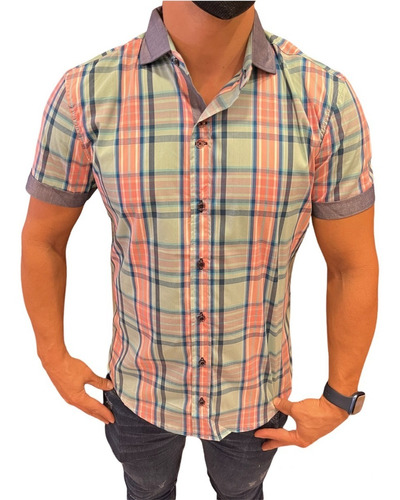 Camisa Mangas Cortas. Slim Fit Poplin