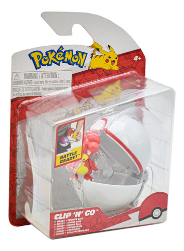 Pokemon Clip N Go Magby Con Honor Ball 4cm Jazwares