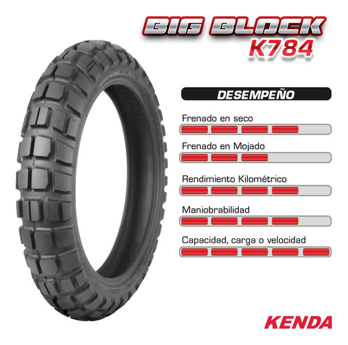 Pneu de dupla finalidade Kenda 90/90b 21 Big Block 54t Del Tl
