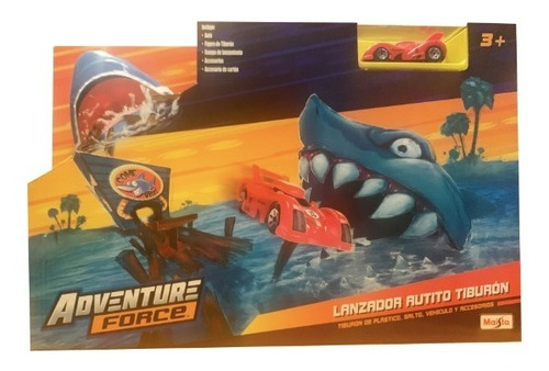 Pista Auto Con Lanzador Set De Tiburón Niño Adventure Force