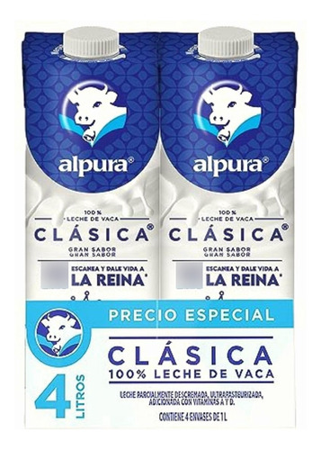 Alpura Leche Clásica 100% Leche De Vaca Ultrapasteurizada