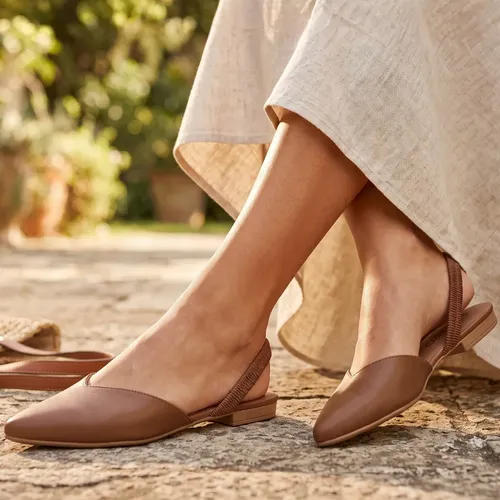 Sapatilha Beira Rio Slingback Bico Fino Leve Rasteira Mule