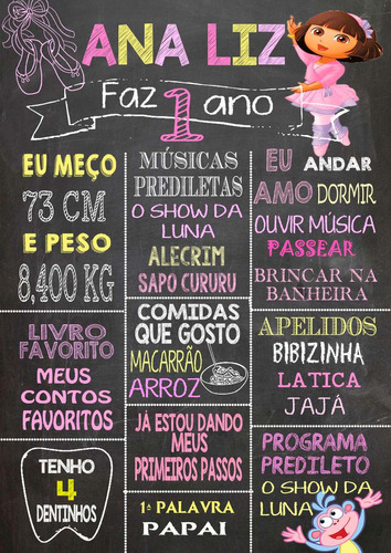 Chalkboard Digital - Tema Dora Bailarina