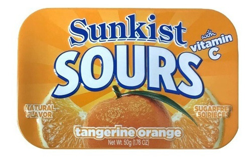 Bala Sunkist Sours Tangerine Orange Big Sky Lata 50g