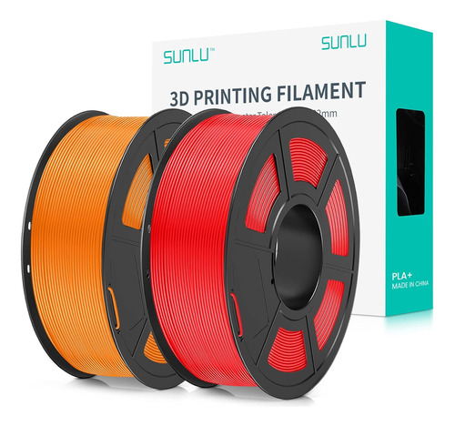 Filamento Pla Plus Sunlu Rojo + Naranja De 1.75mm 2kg