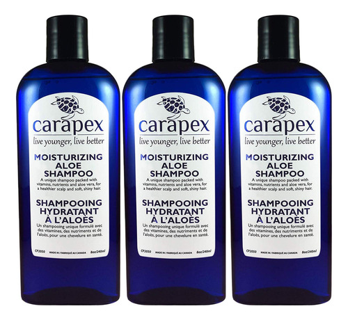 Carapex Moisturizing Aloe Shampoo For All Hair Types, Adds V
