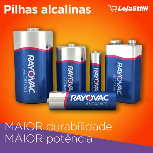 Pilha Alcalina Aaa Rayovac Bateria 3a Palito Kit 16 Unidades