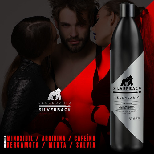 Imagen 3 de 3 de Legendario Shampoo, Minoxidil, Arginina, Cafeína, Bergamota