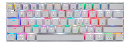 Teclado gamer bluetooth Motospeed CK62 QWERTY inglés US color blanco con luz RGB