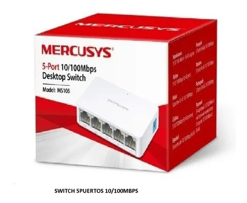 Switch 5puertos 10/100mbps Ms105