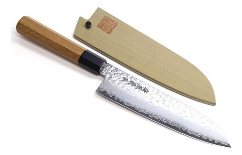 Yoshihiro Vg-10 46 Capas Martillado Damasco Santoku Cuchillo