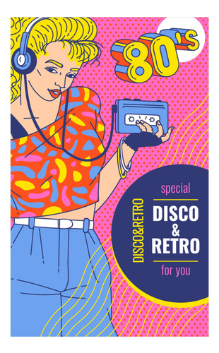 Retroshop Vinilo Decorativo 80's Disco 30cm X 40cm Rosa Chicle